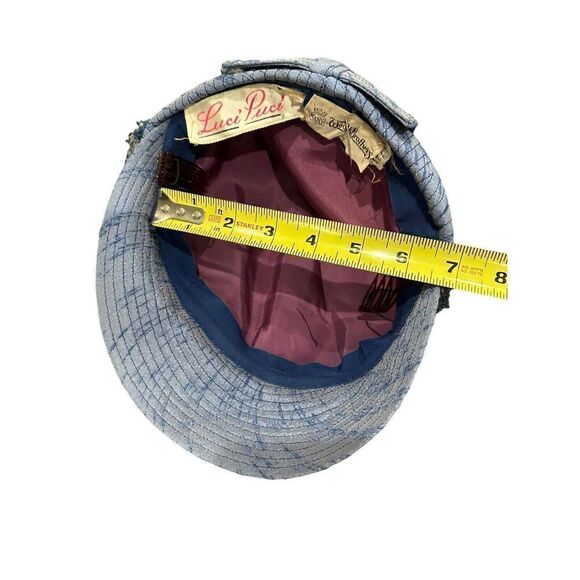 Vintage Lot of 2 Pillbox Hat Netting Luci Puci Bobby Lee Brown Blue 50’s 60’s - Picture 7 of 10